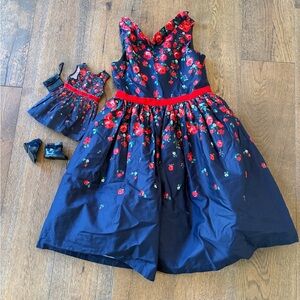 American Girl and Janie and Jack Matching Holiday Dress Set, Girls Size 10